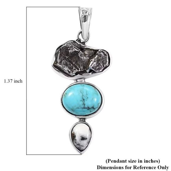 Artisan Crafted Rough Cut Marvelous Meteorites Multi Gemstone 3.15 ctw Pendant - Picture 6 of 6